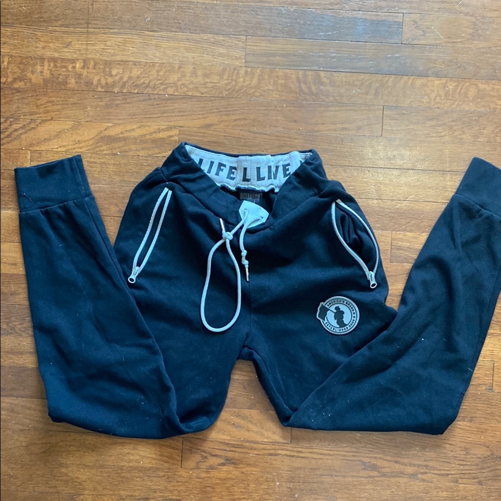 Black Tapered Sweatpants with Elastic Waistband